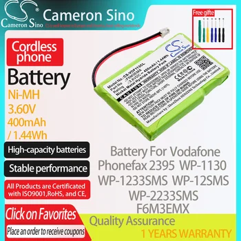 CameronSino Baterija Vodafone Phonefax 2395 WP-1130 WP-1233SMS WP-2233SMS tinka Agfeo McNairF6M3EMX Belaidžius telefono Baterija