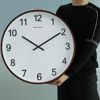 Didelis Sieninis Laikrodis Modernus Medienos 50cm Silent Laikrodžiai Derliaus Šiaurės Prabangos Mansarda Laikrodžiai Sienos, Namų Dekoro Kambarį Apdaila Dovana