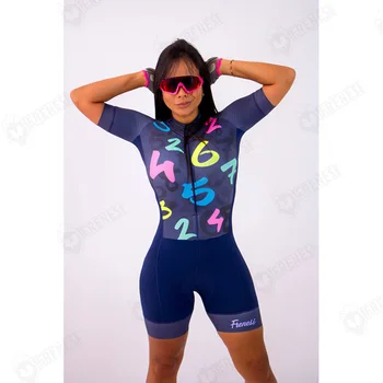FRENESI 2020 m Pro Komandos Triatlonas Moterų Dviračių Jersey Jumpsuit Trumpas Rankovės maudymosi kostiumėlį Rinkinys Gelio Padas Bicicleta Ciclismo Triko