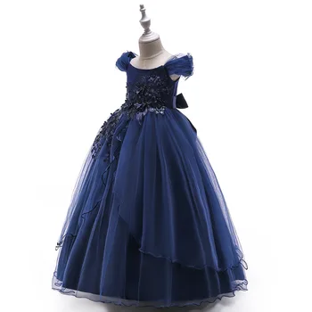 Vaikų Suknelė Ilgai Stiliaus Peties Aplikacijos Akių Gazas Princesė Dress Nereguliarus Grupės Kostiumas Vaikas Suknelė